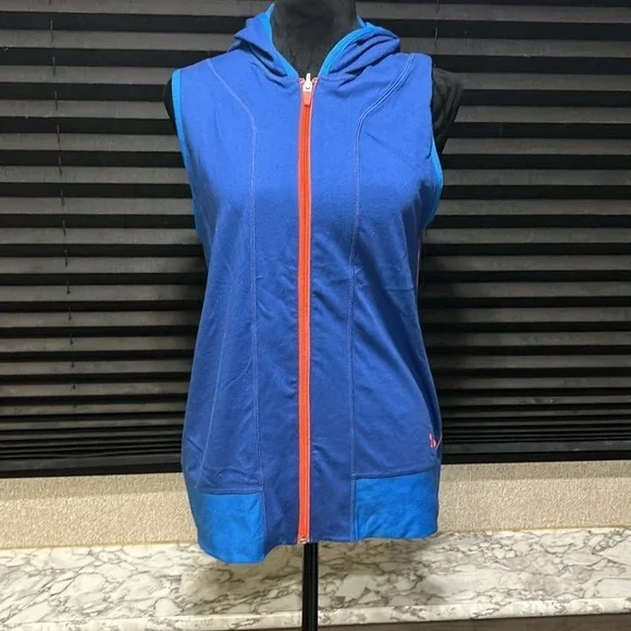 Under Armour Girls Youth Blue & Orange Hooded Zip Front Reversible‎ Vest YXL - Picture 8 of 12